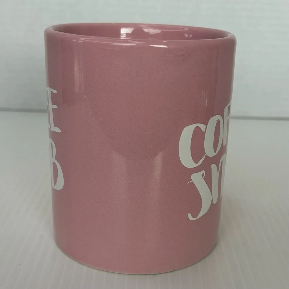 COFFEE SNOB COFFEE MUG. Art Deco Print Mug PINK & WHITE